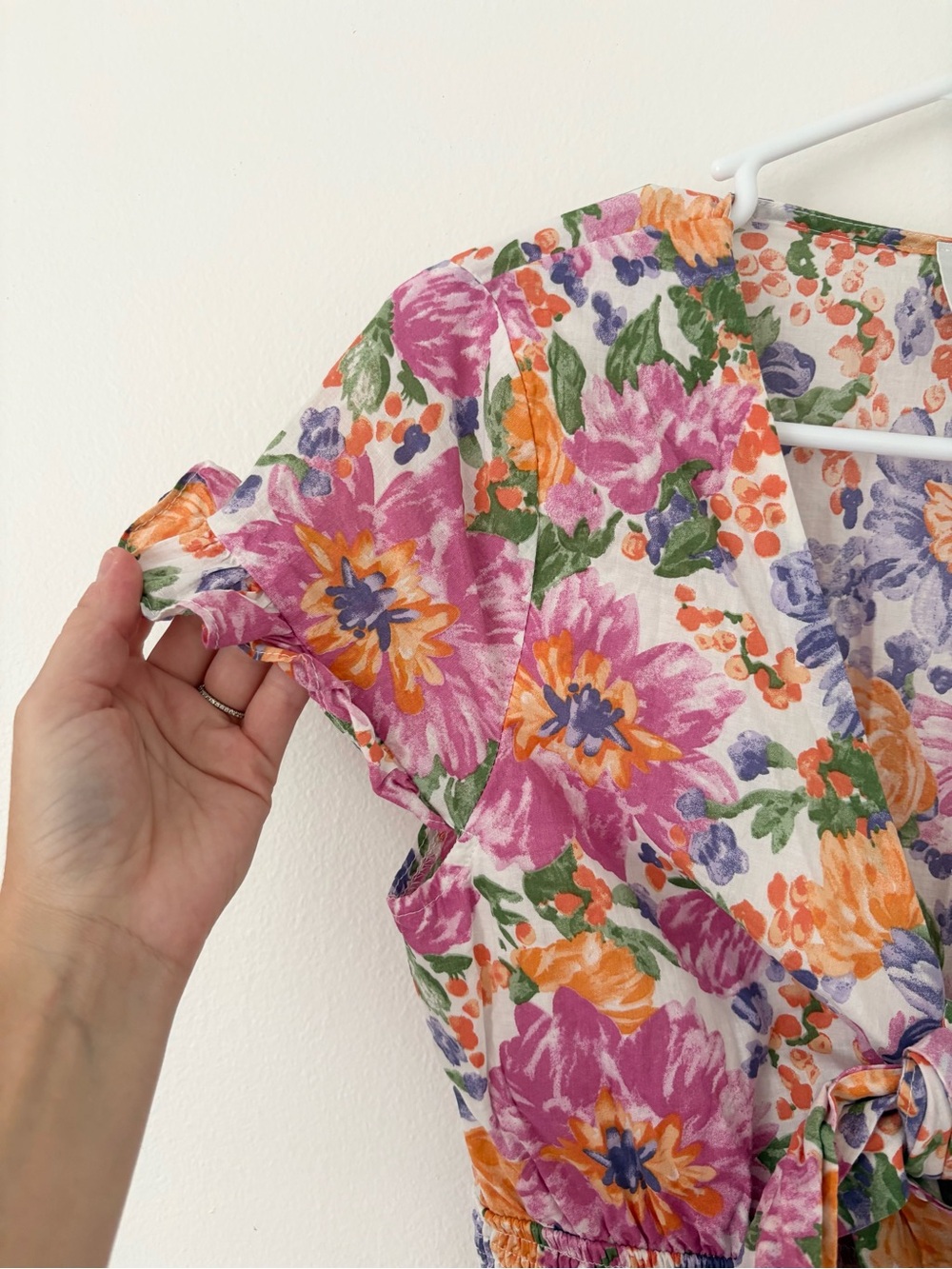 Hello Molly Purple Pink Full Of Passions Ruffle Cut Out Tie Top Mini Dress 4 - Picture 8 of 12